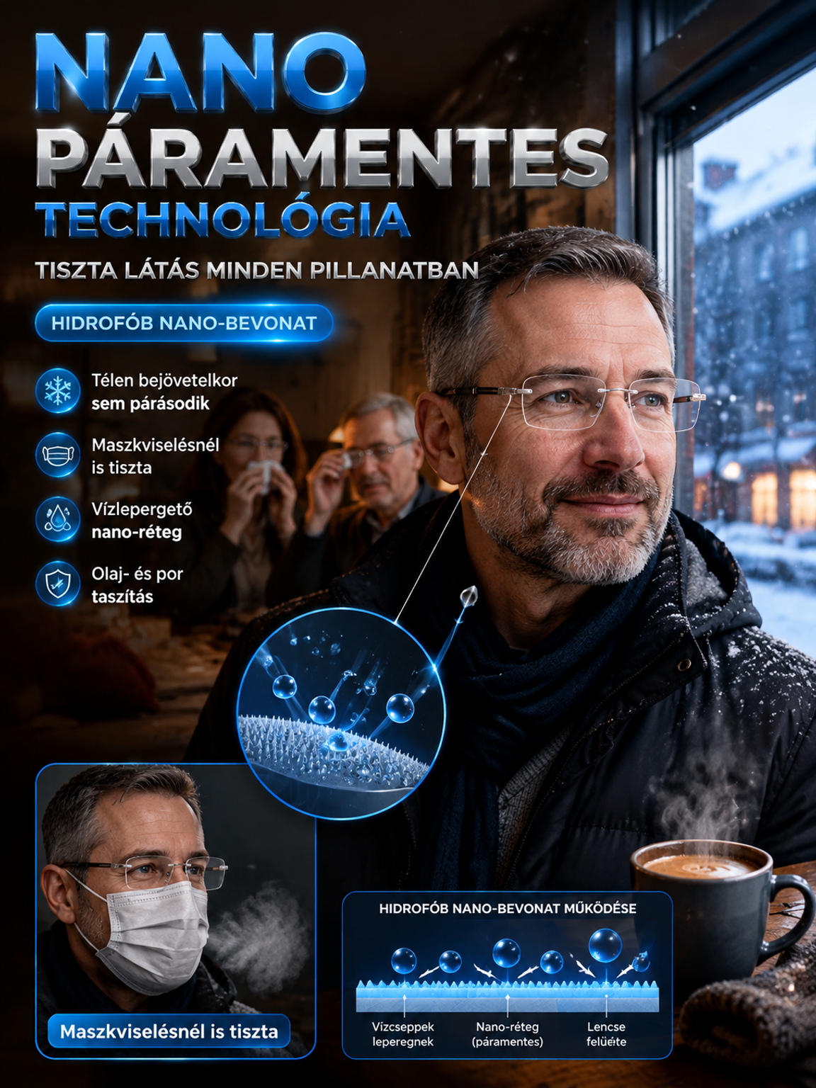 🔥 [Forró Eladás] Egy Szemüveg Kettő Helyett!【Búcsú a szemfáradtságtól】Keret nélküli intelligens színváltó olvasószemüveg👓