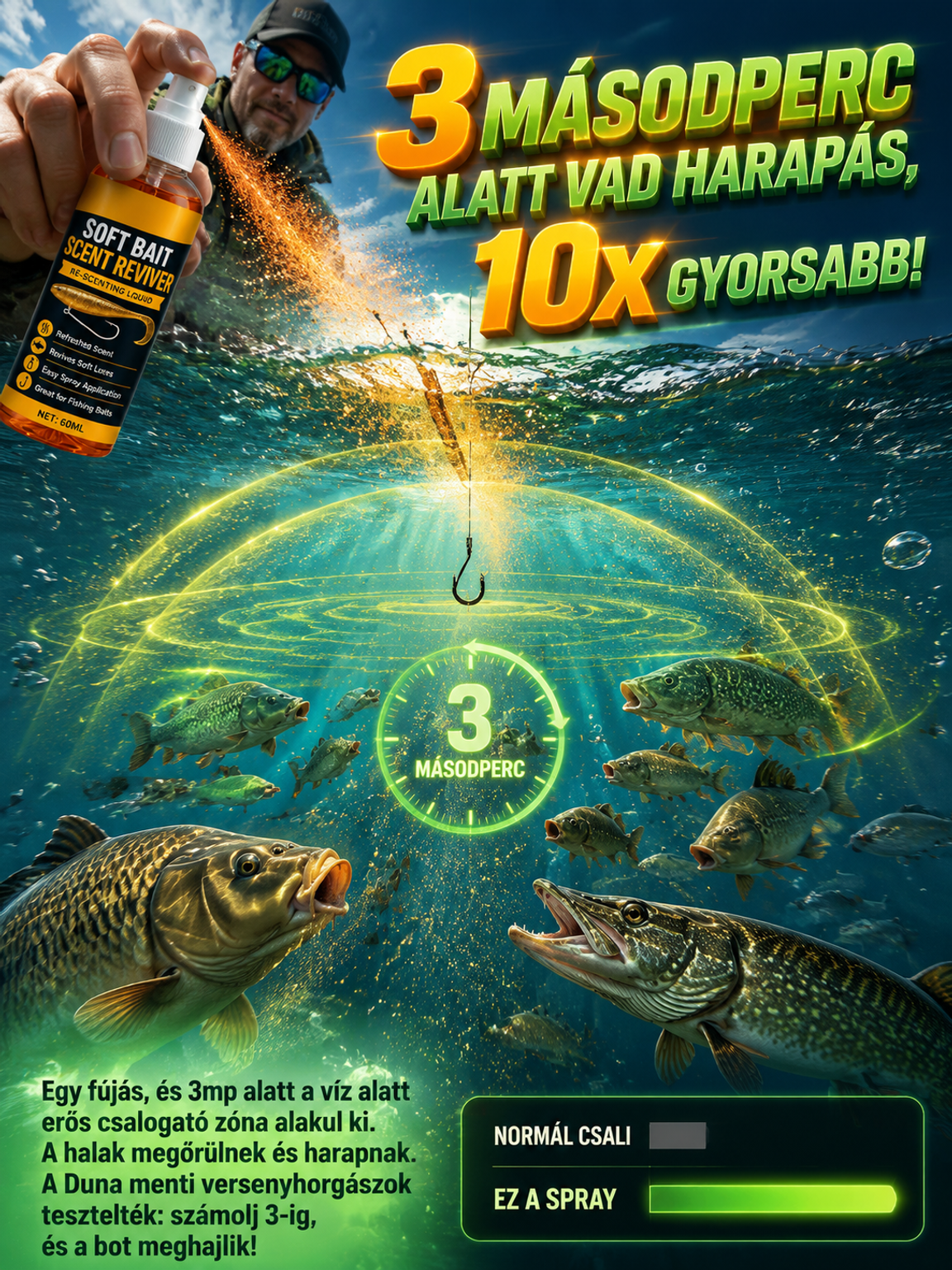 🎣 Erős halcsali permet: 10x Gyorsabb Vonzás, Garantált Kapás⚡