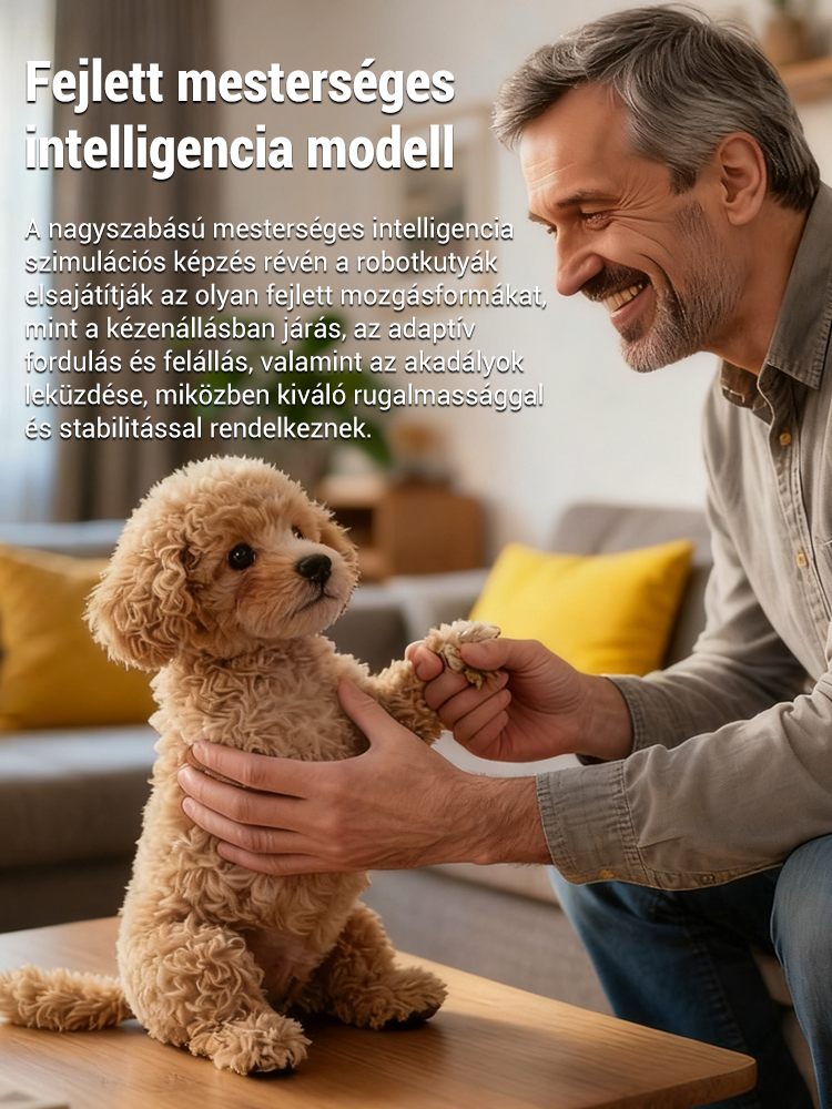 💥Robot kutyus rövid szőrű plüssfigura– Önműködő Sétáltatás & Akadálykerülés (Féláron a készlet erejéig!)