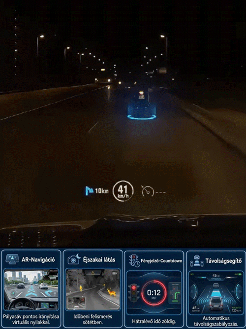 🌟 【Biztonságos Vezetés】Univerzális Autós HUD Kijelző | Szélvédőre Vetített GPS Sebességmérő
