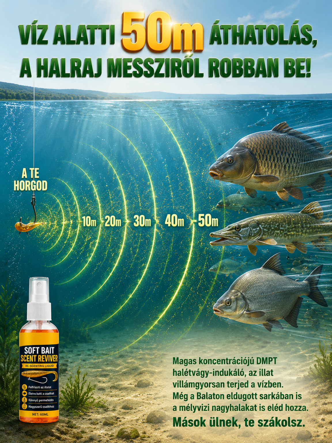 🎣 Erős halcsali permet: 10x Gyorsabb Vonzás, Garantált Kapás⚡