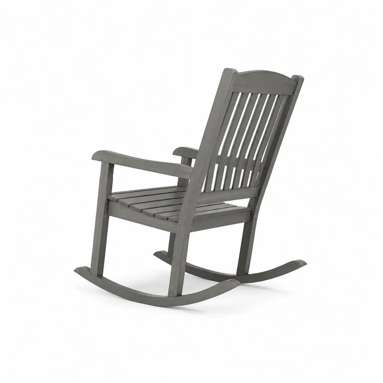 Sedia a dondolo in legno massello grigio 80x70x100 cm