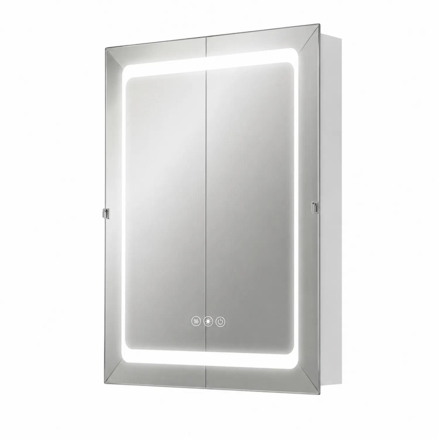 Armadietto da bagno con specchio LED in vetro temperato 50x70 cm