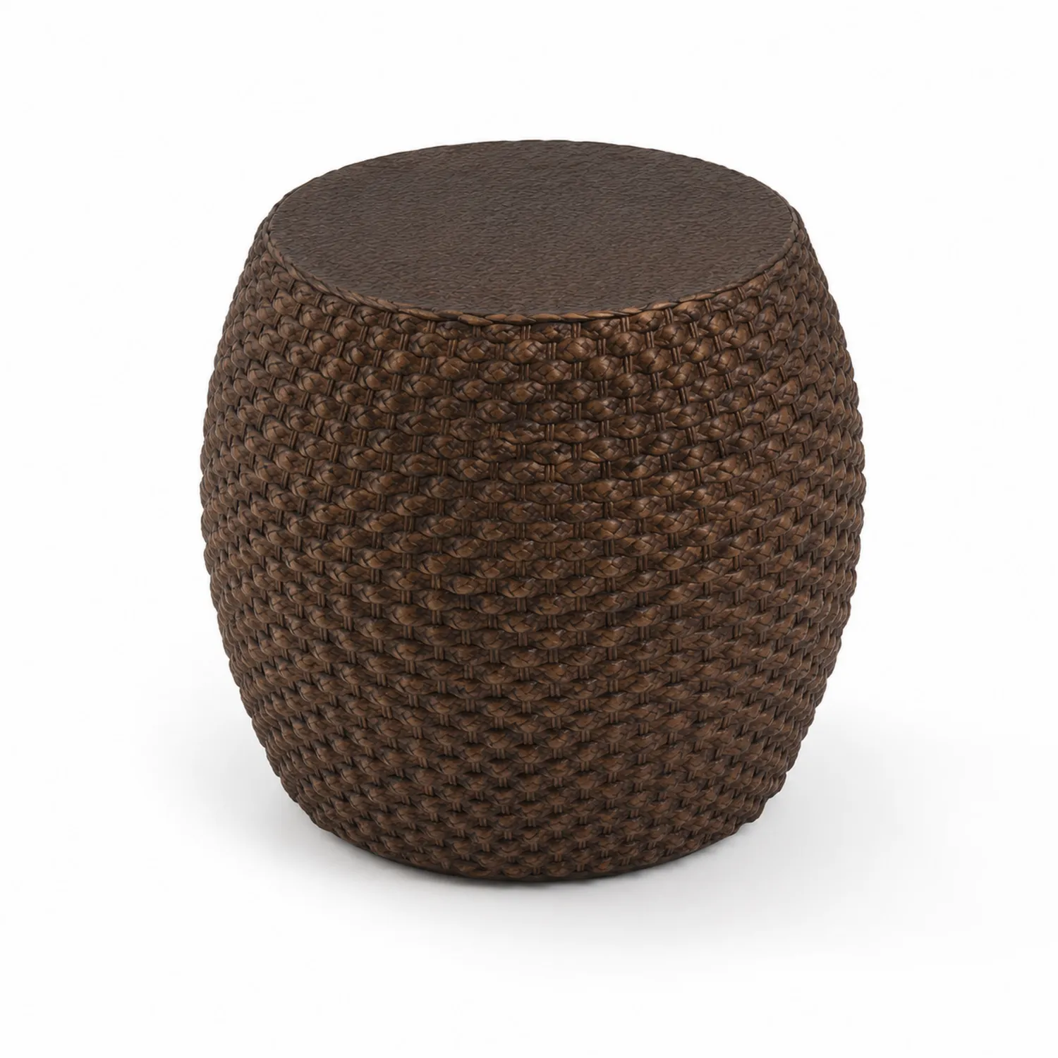 Tavolino Laterale in Rattan Sintetico Marrone