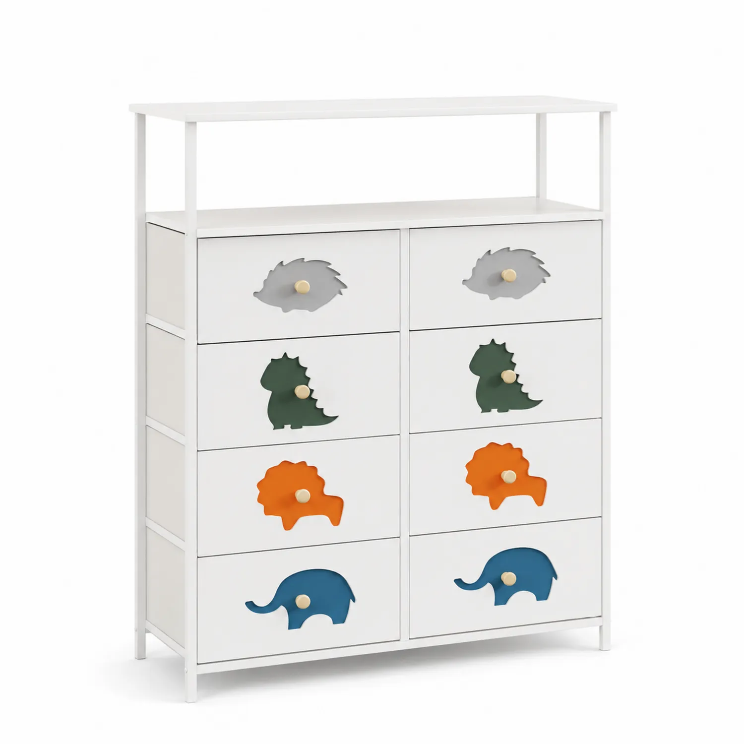 Cassettiera per Bambini con 8 Cassetti Decorati in MDF