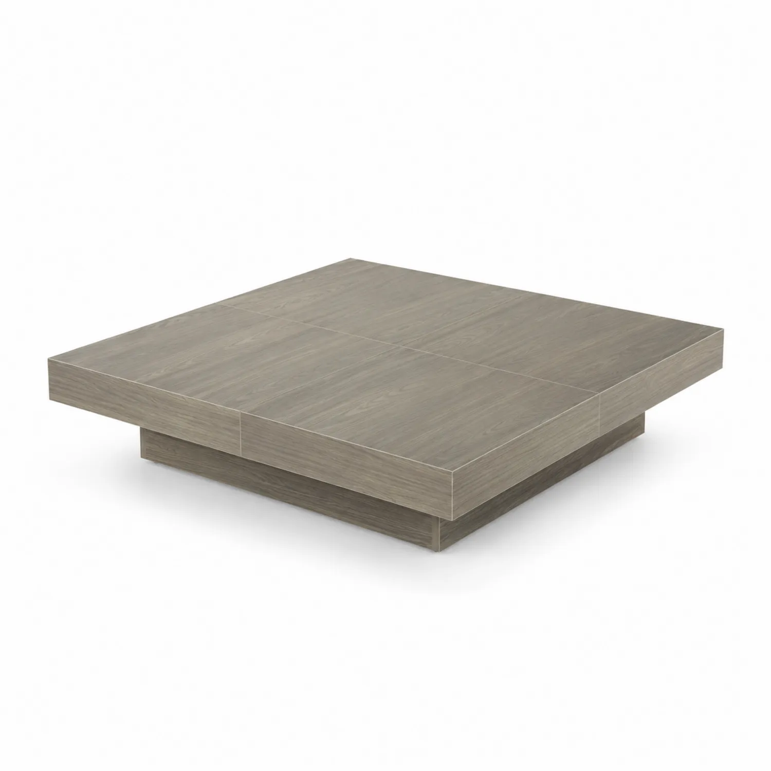 Tavolino da caffè quadrato in legno 90x90x25 cm Grigio