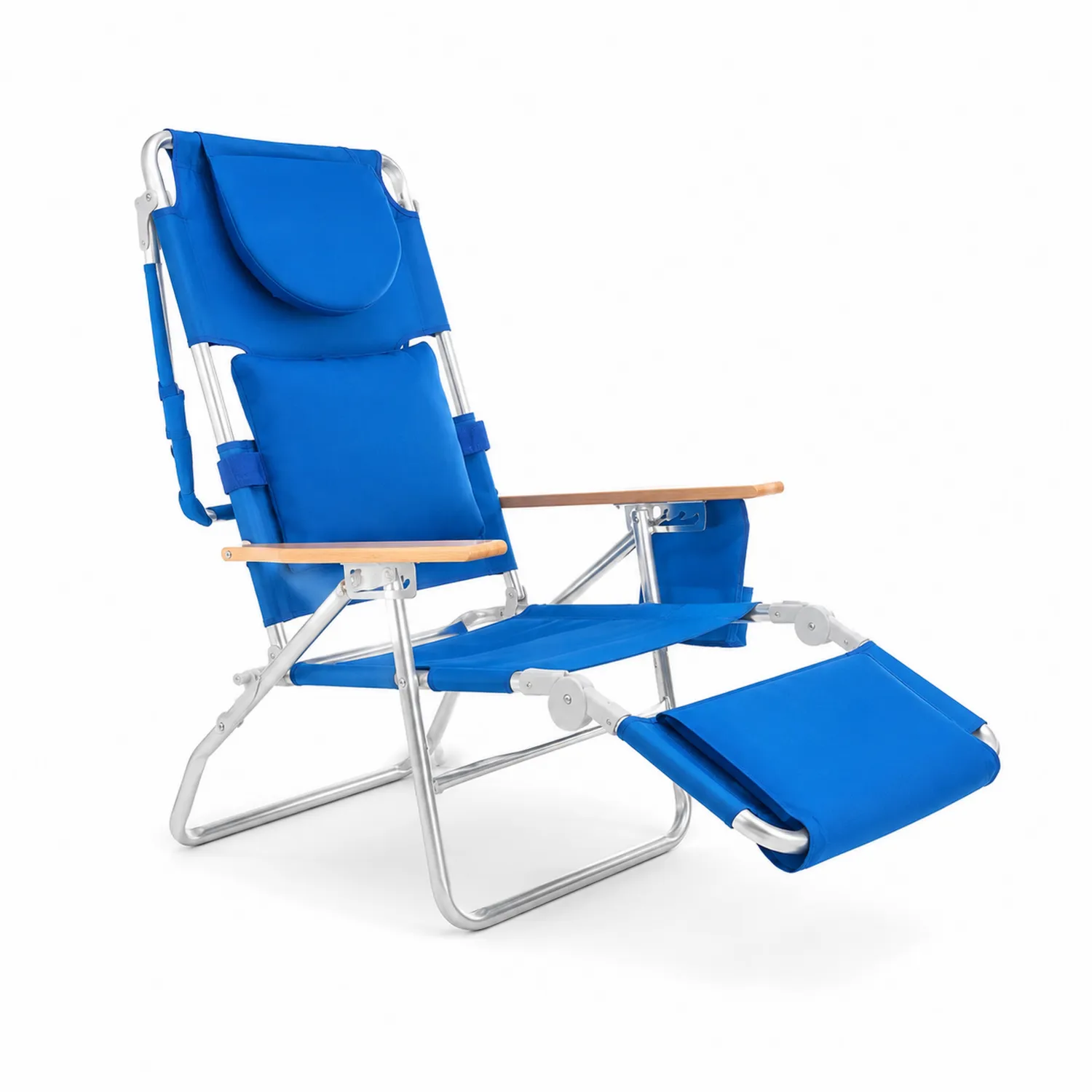 Sedia da spiaggia reclinabile in alluminio e tessuto Blu