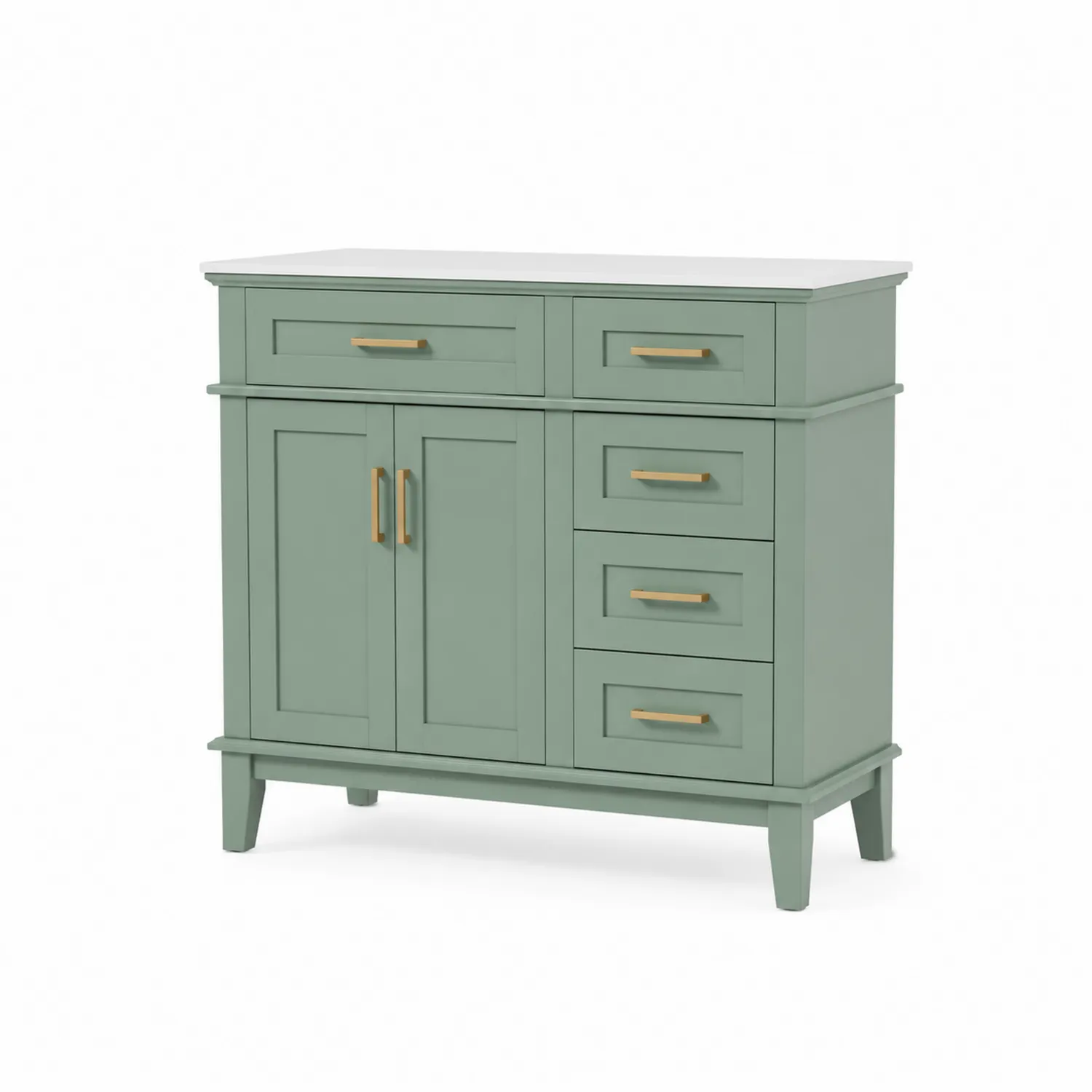 Mobile bagno in Legno con Piano in Marmo Verde 80x85x45 cm