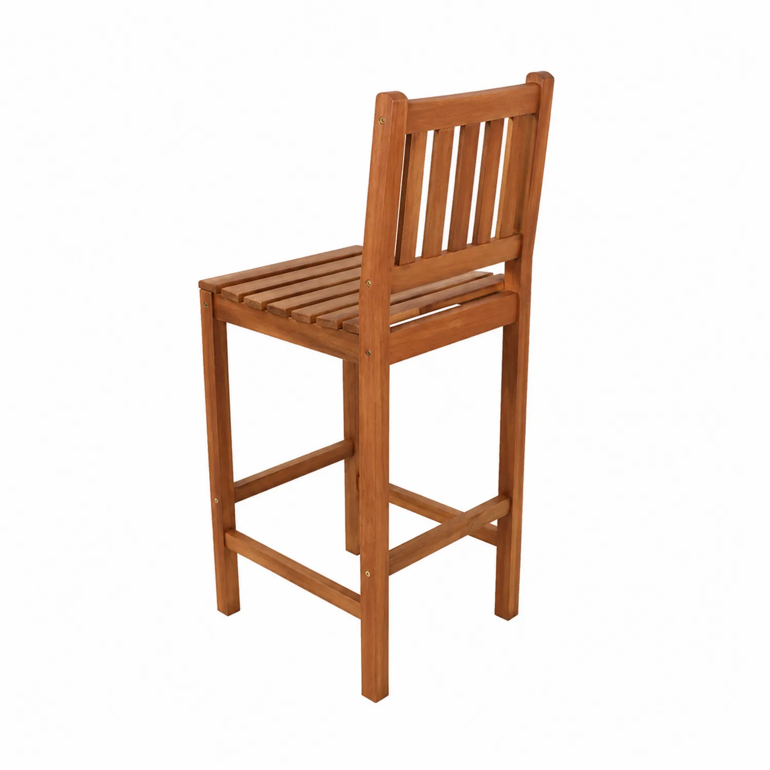 Sgabello da Bar in Legno di Acacia per Esterni 110 cm Marrone