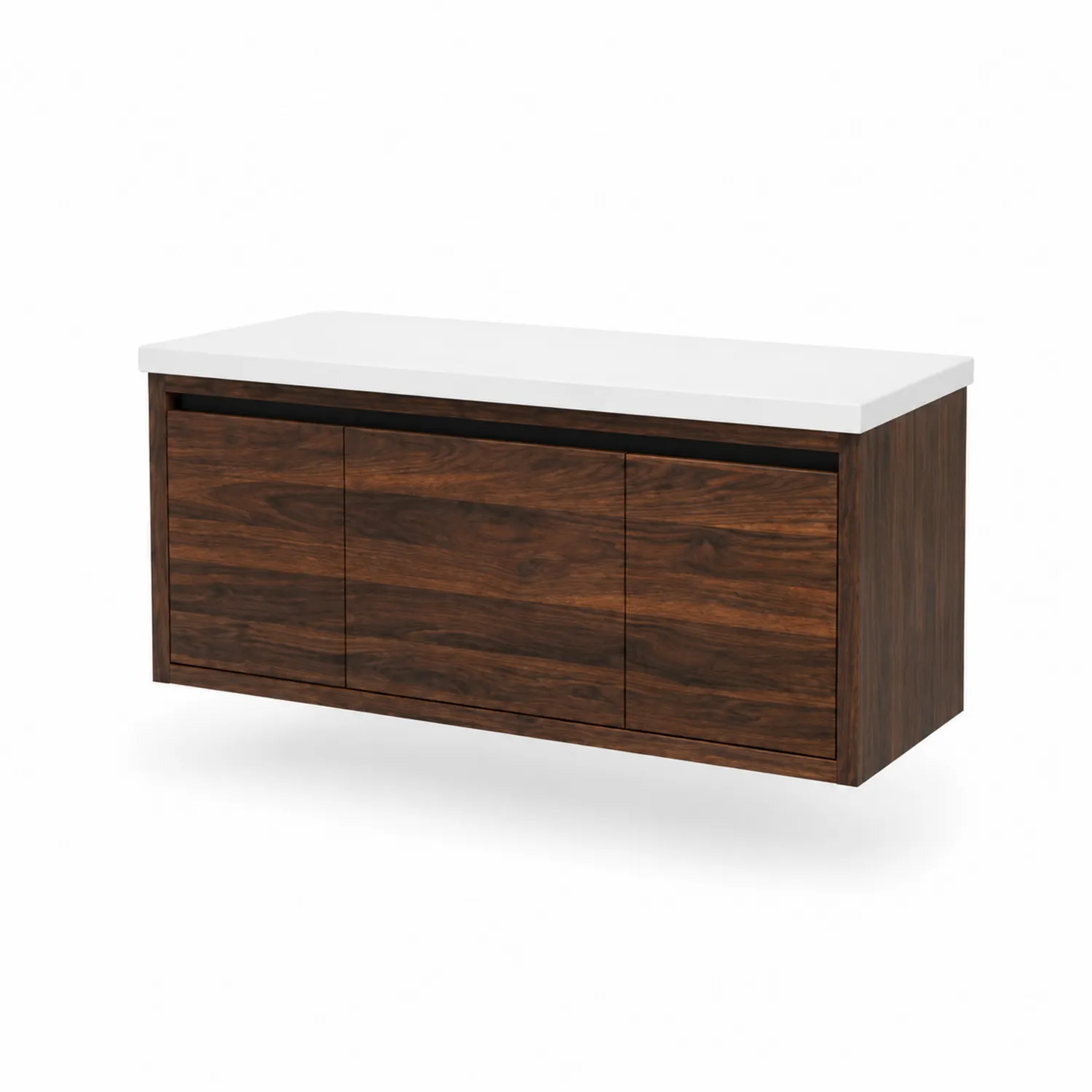 Mobile lavabo in legno con piano in resina