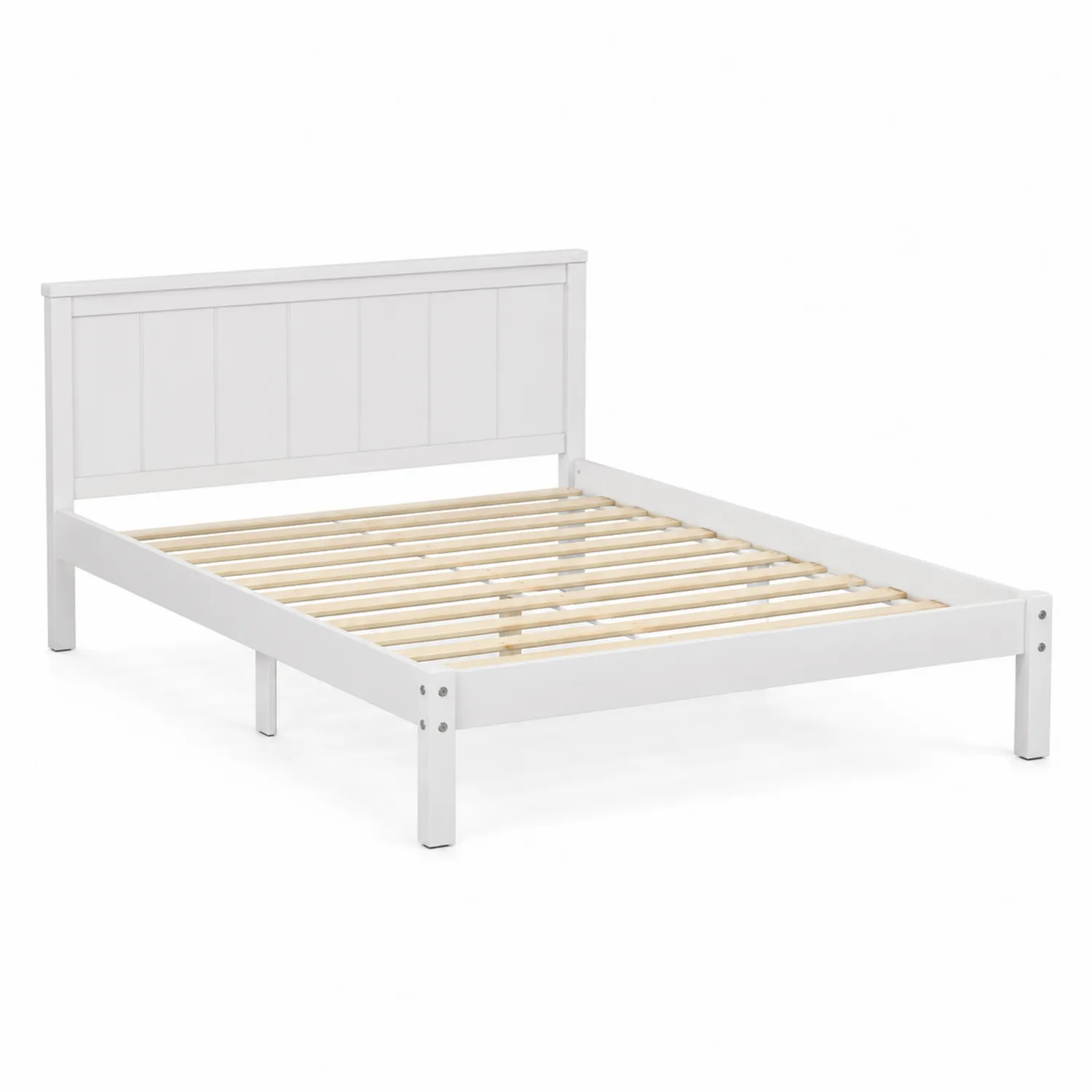 Letto matrimoniale in legno massello bianco 200x140 cm
