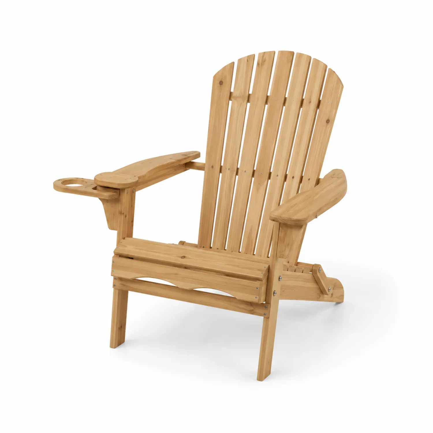Sedia Adirondack in Legno di Acacia con Portabicchieri Integrato