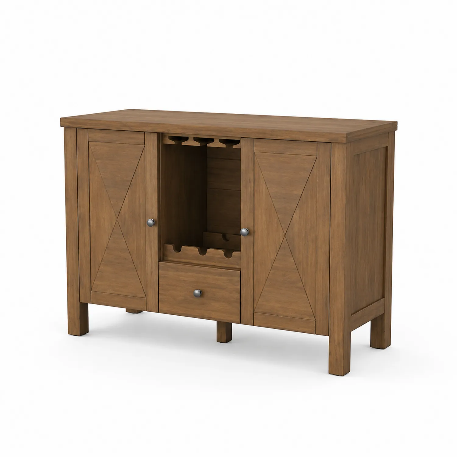 Credenza in Legno con Porta Vini e Cassetto 90x40x80 cm Marrone