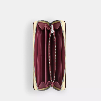 Long Zip Around Wallet In Signature Canvas