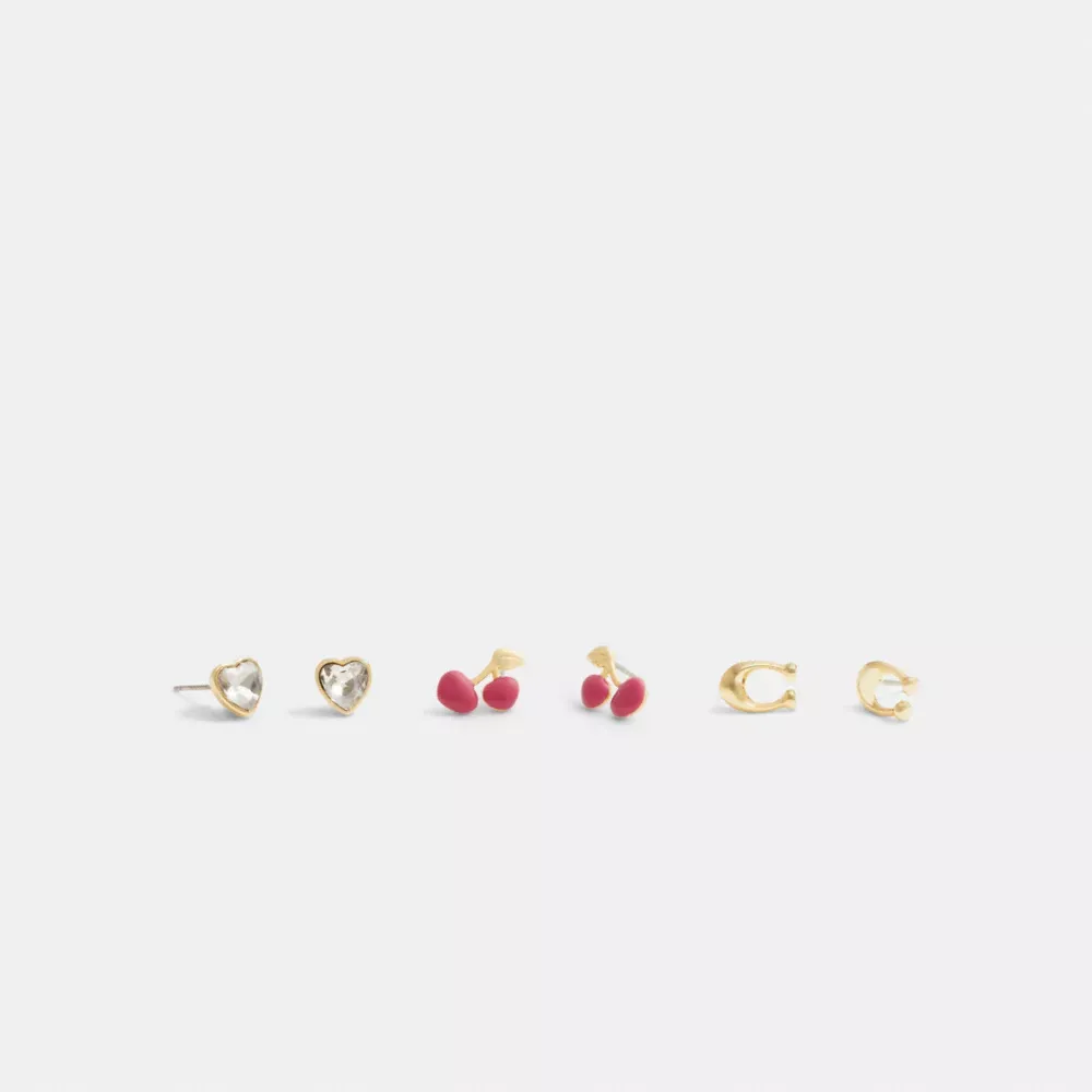 Signature Cherry Heart Earrings Set