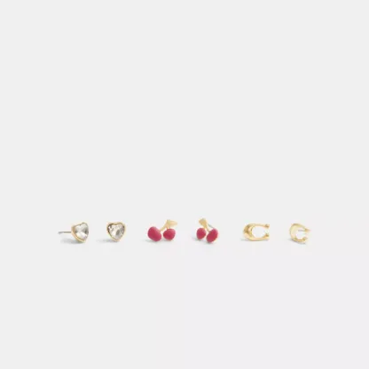 Signature Cherry Heart Earrings Set