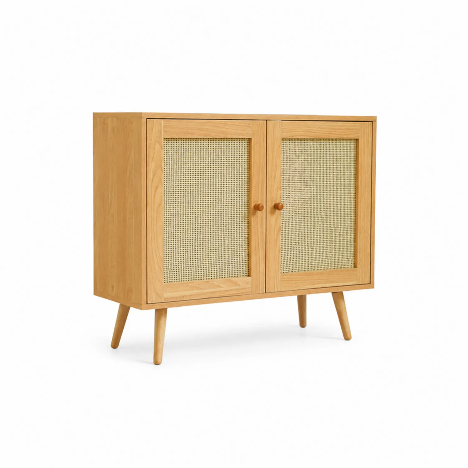 Aparador de Madera y Ratán 80x40x90 cm-Melvitor