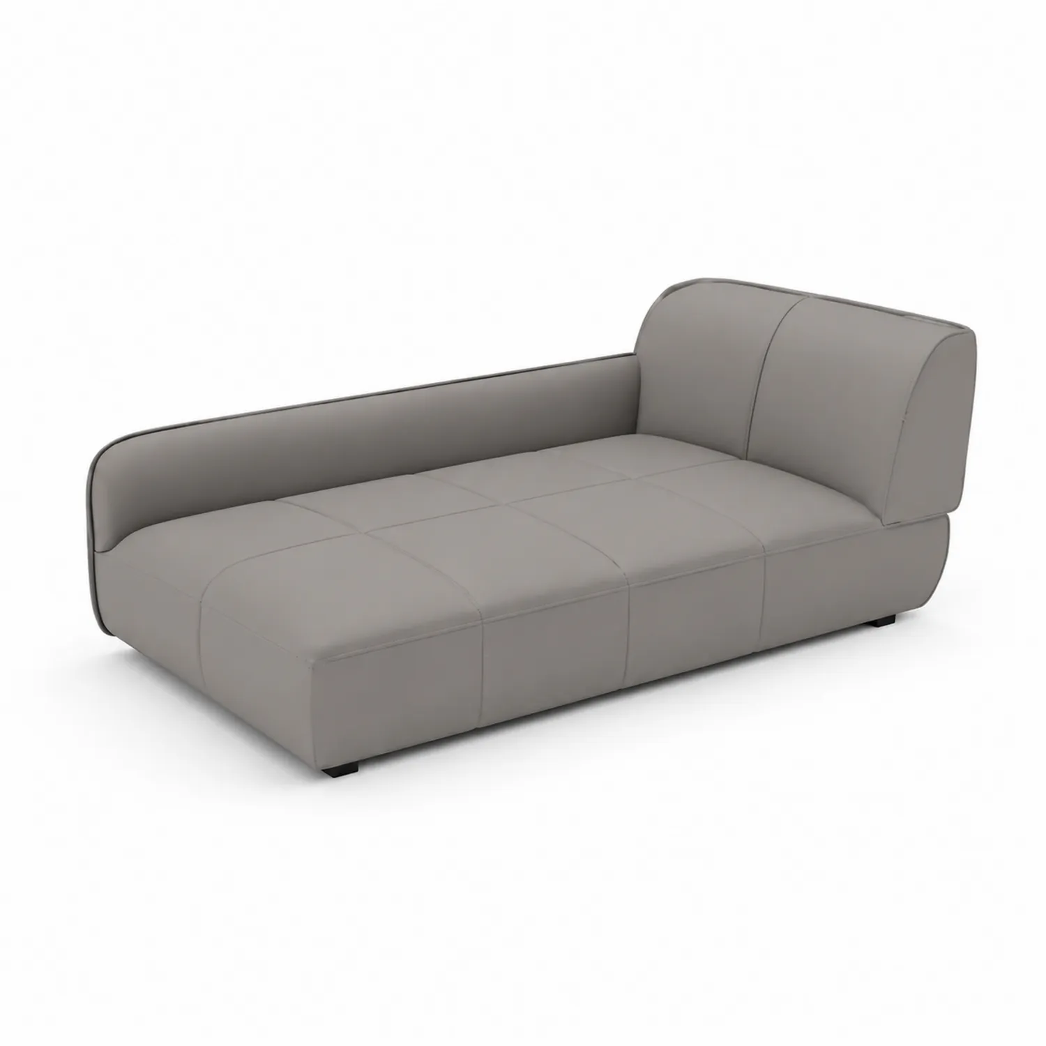 Chaise Longue de Cuero Sintético Gris-Melvitor