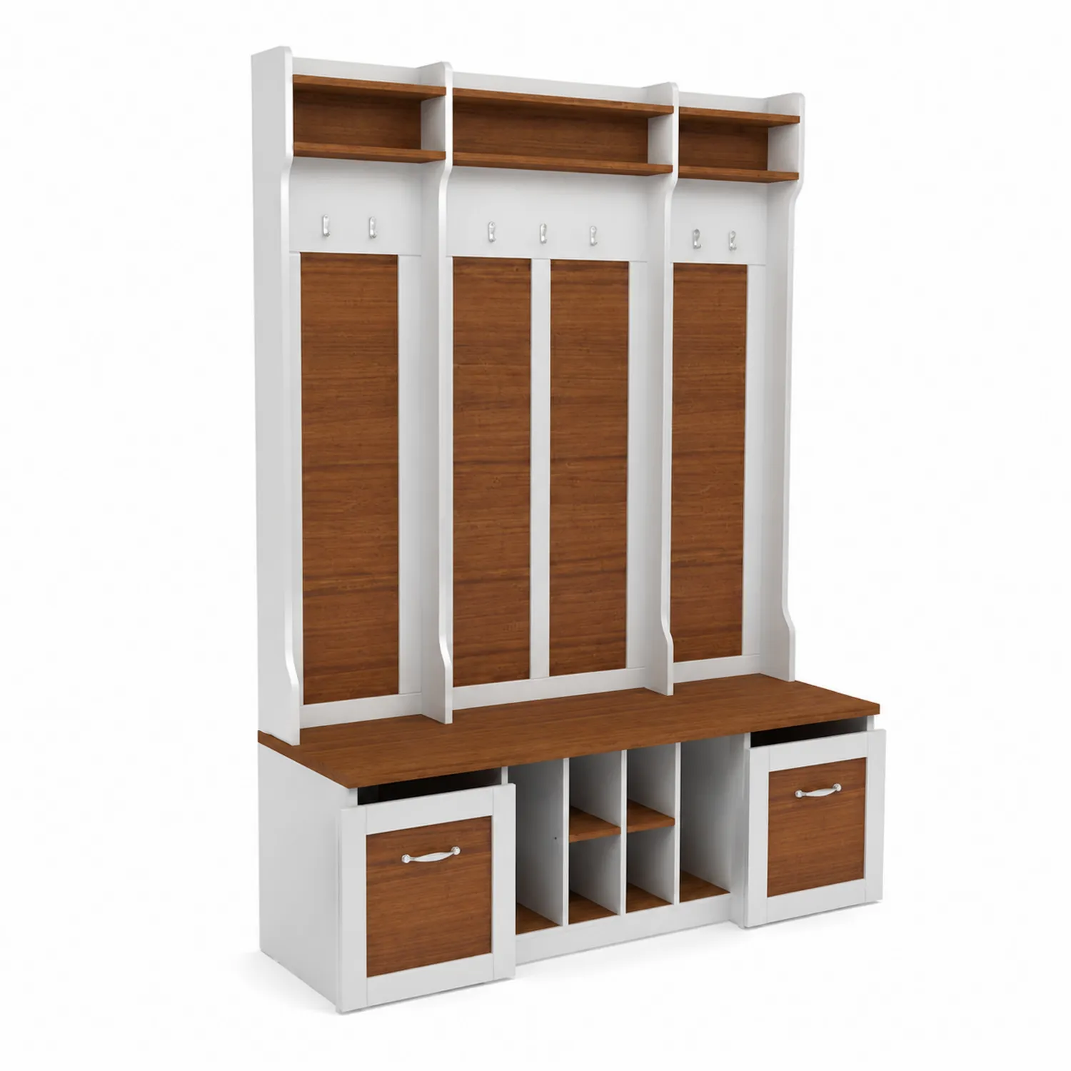 Conjunto de Perchero con Banco y Almacenamiento de Madera y MDF-Melvitor