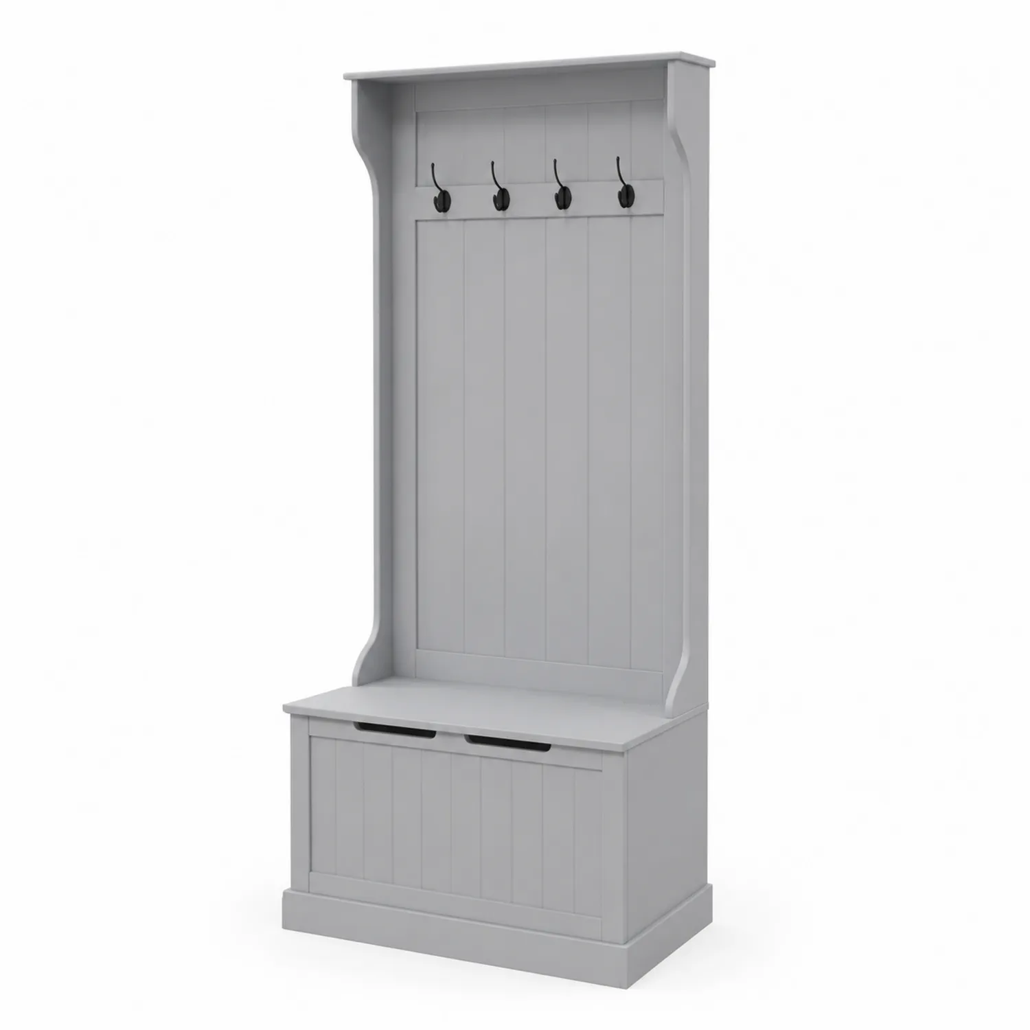 Perchero con banco de almacenamiento MDF gris 170 cm-Melvitor