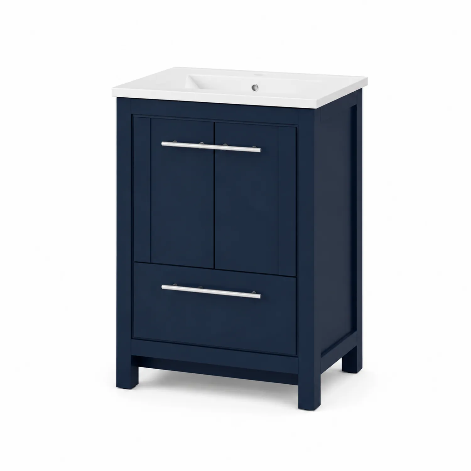 Mueble de baño azul con lavabo de cerámica-Melvitor
