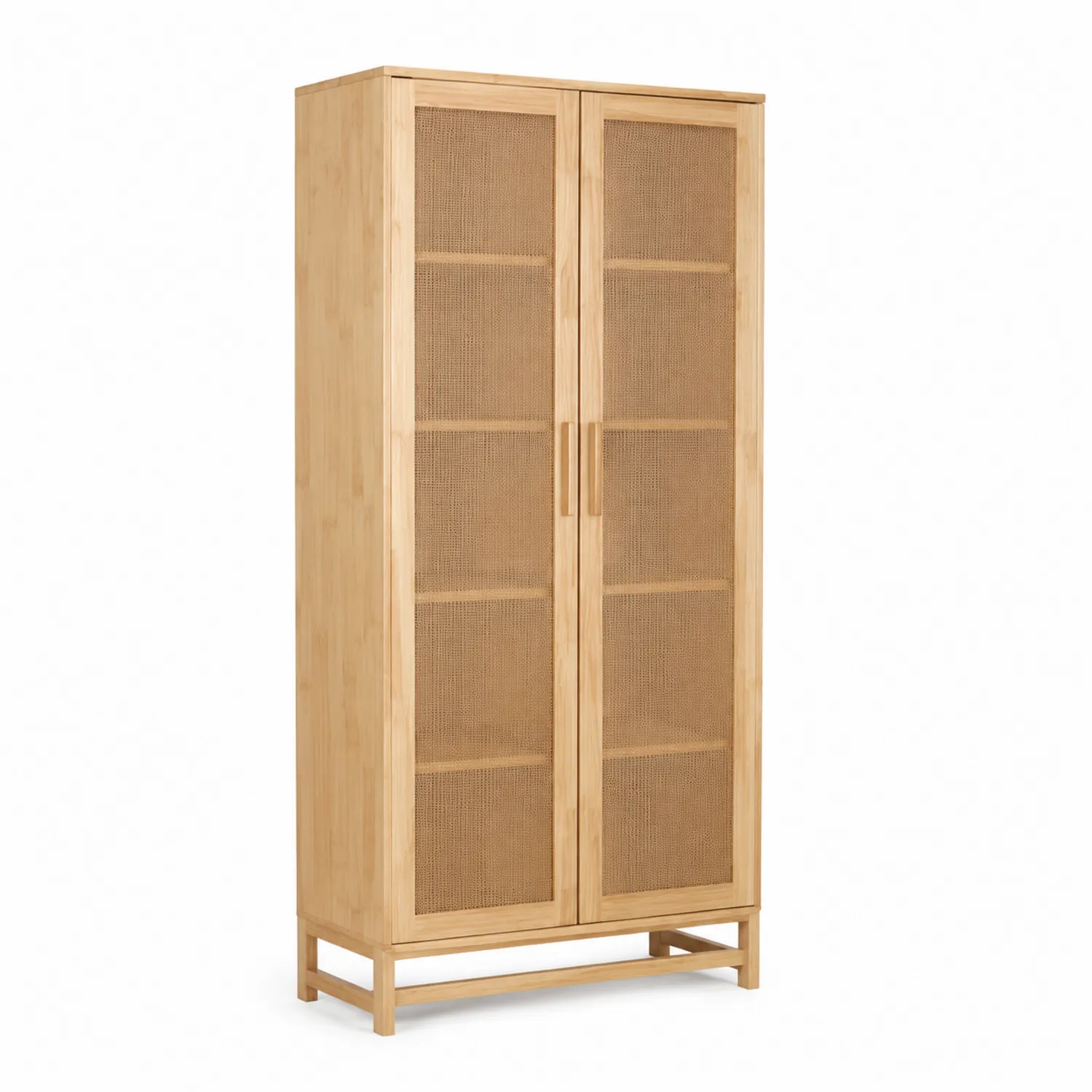 Armario de Bambú con Puertas de Ratán 180x80x40 cm-Melvitor