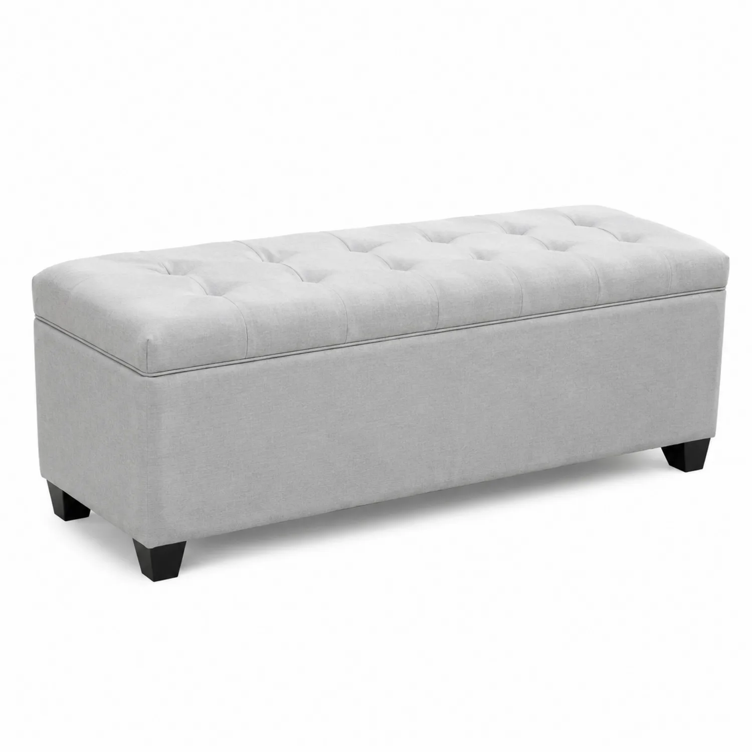 Banco de madera y poliéster con almacenamiento 120x45x45 cm Gris-Melvitor