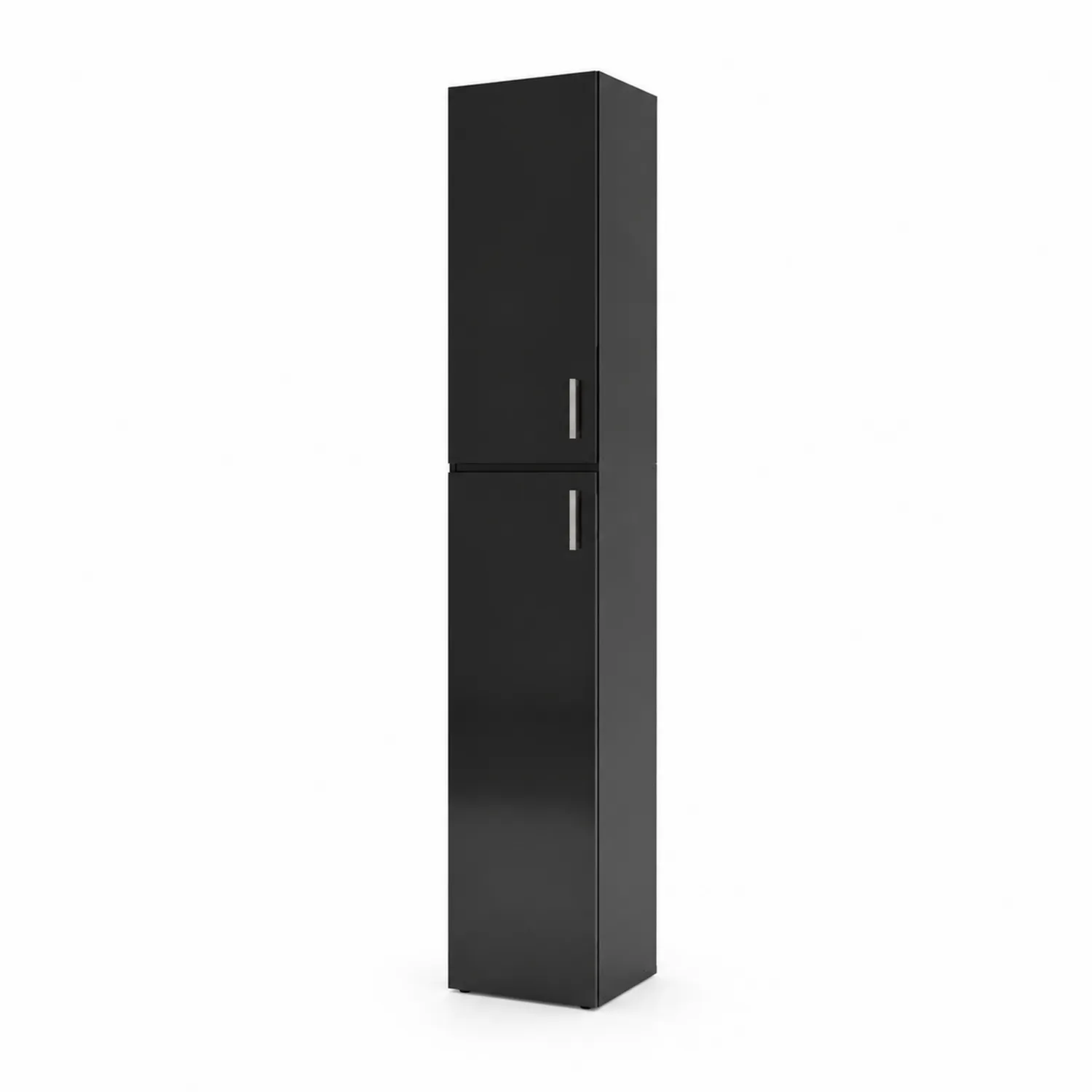 Armario alto de madera negra con puertas batientes 180x30x30 cm-Melvitor