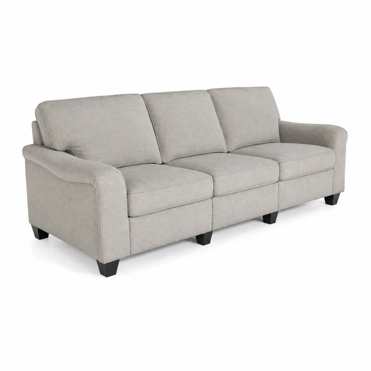 Sofá de 3 plazas de microfibra gris 220cm-Melvitor