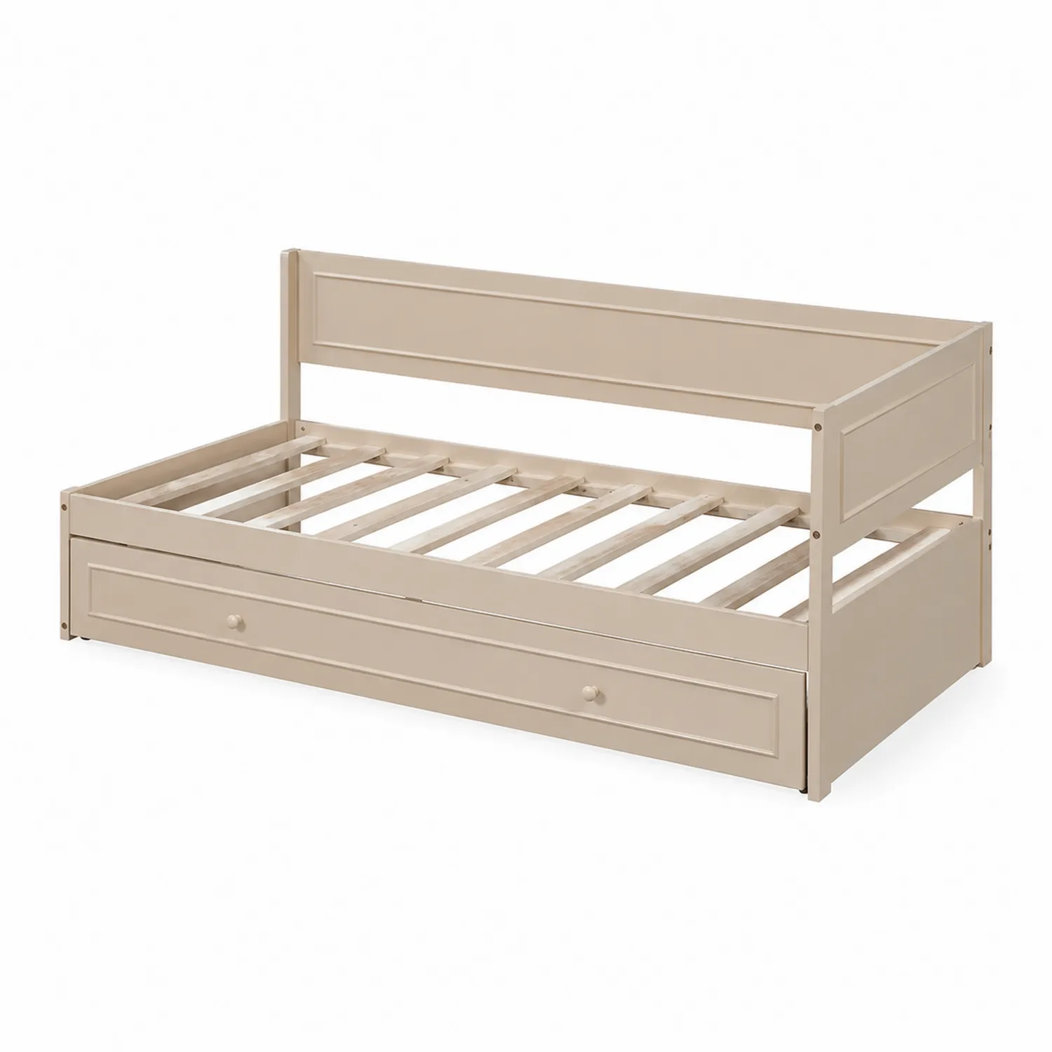 Cama de día de madera con cajón extraíble Beige-Melvitor