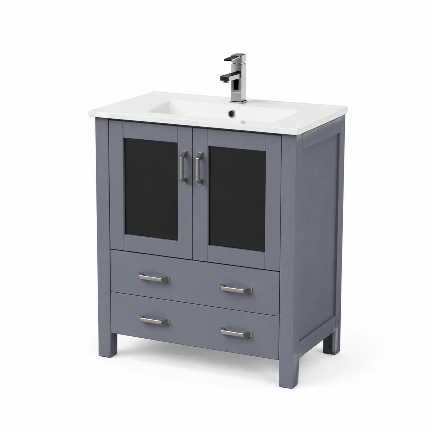Mueble de baño de MDF con Lavabo de Cerámica Gris-Melvitor