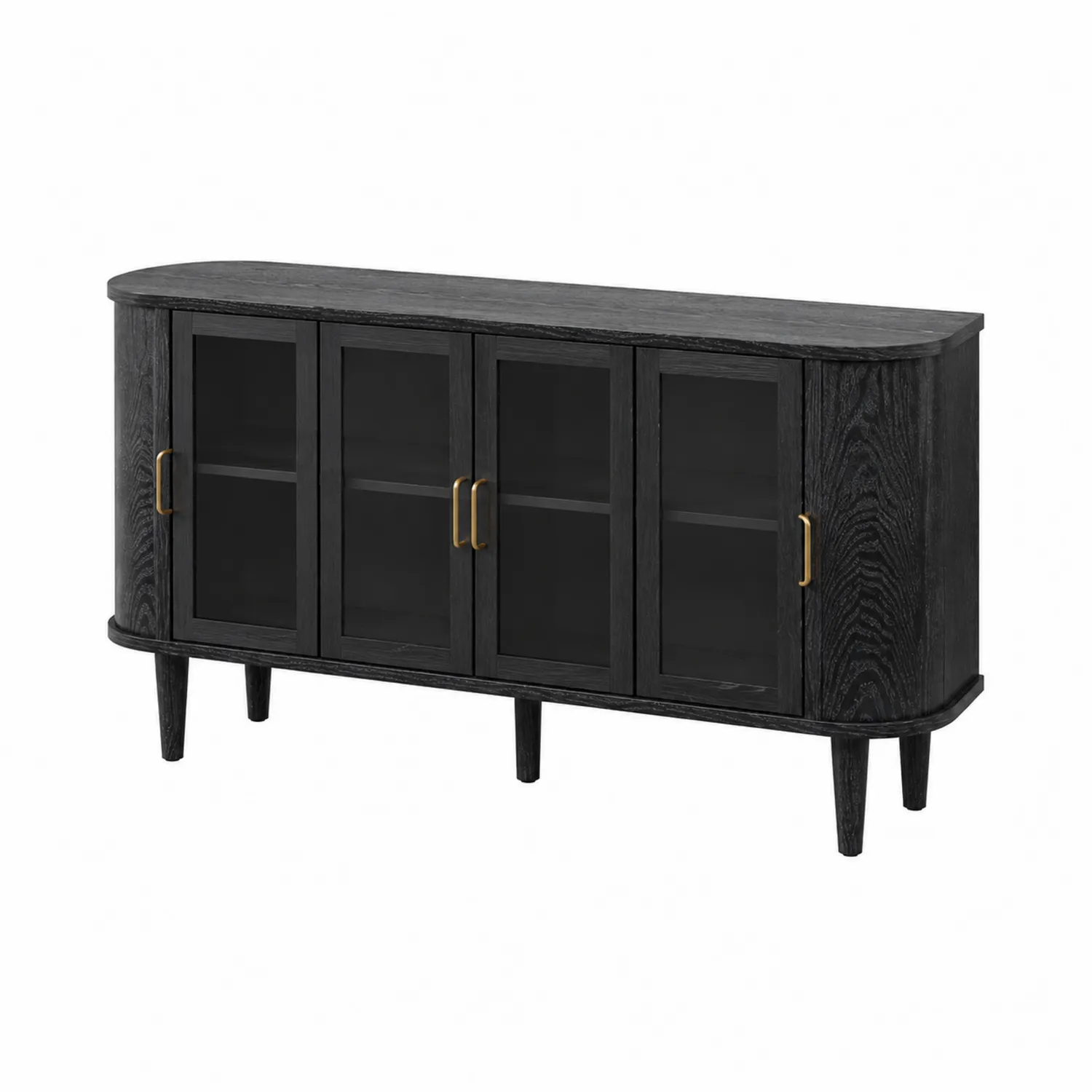 Aparador de Madera con Puertas de Vidrio Templado-Melvitor