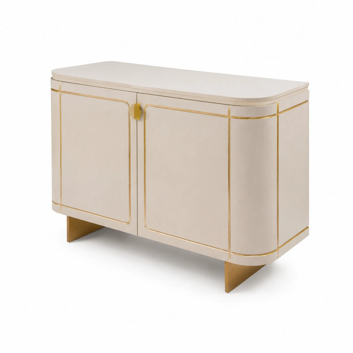 Aparador de Madera con Detalles Metálicos 80x40x75 cm Beige-Melvitor