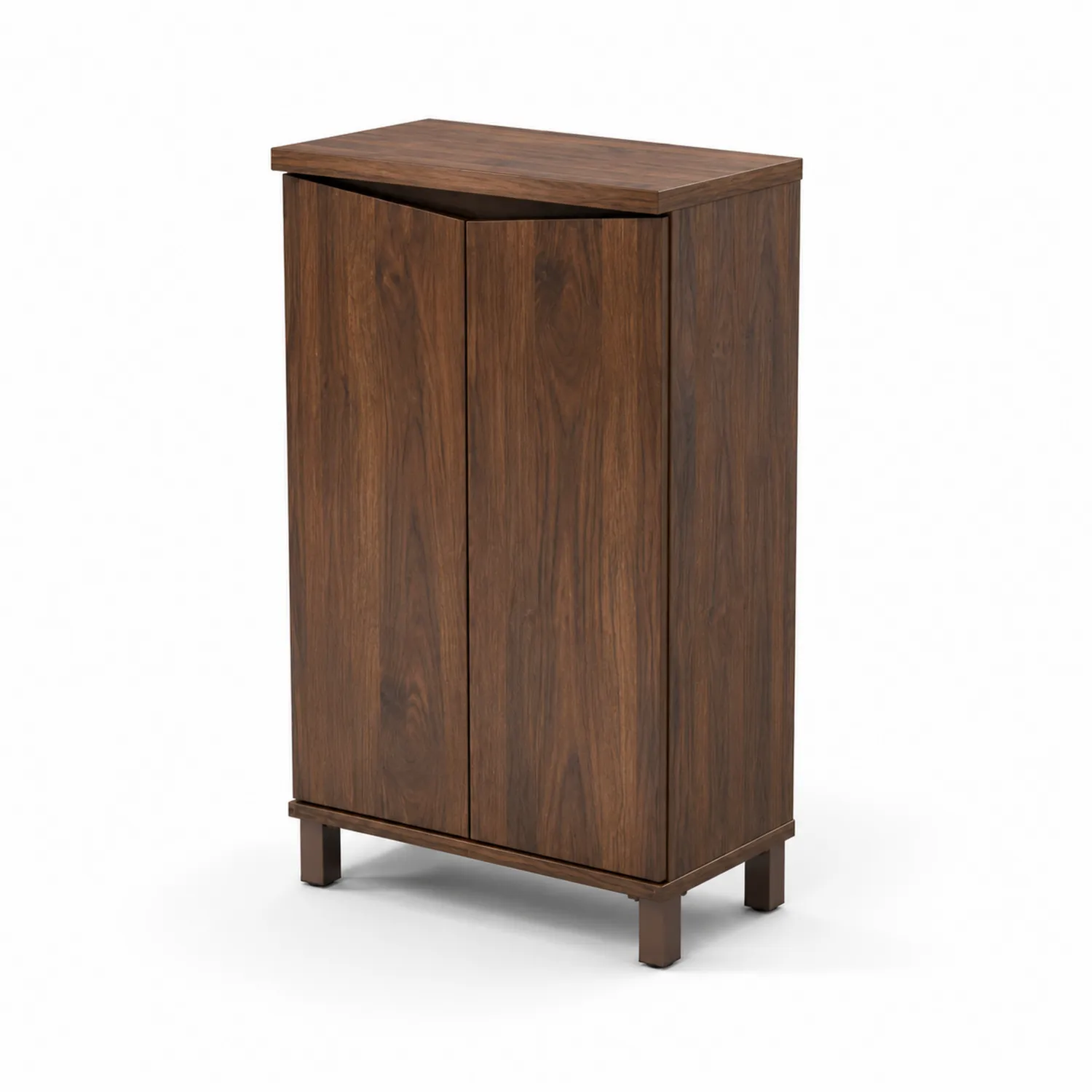Armario para zapatos de madera contrachapada con 2 puertas Marrón 100x50x40 cm-Melvitor