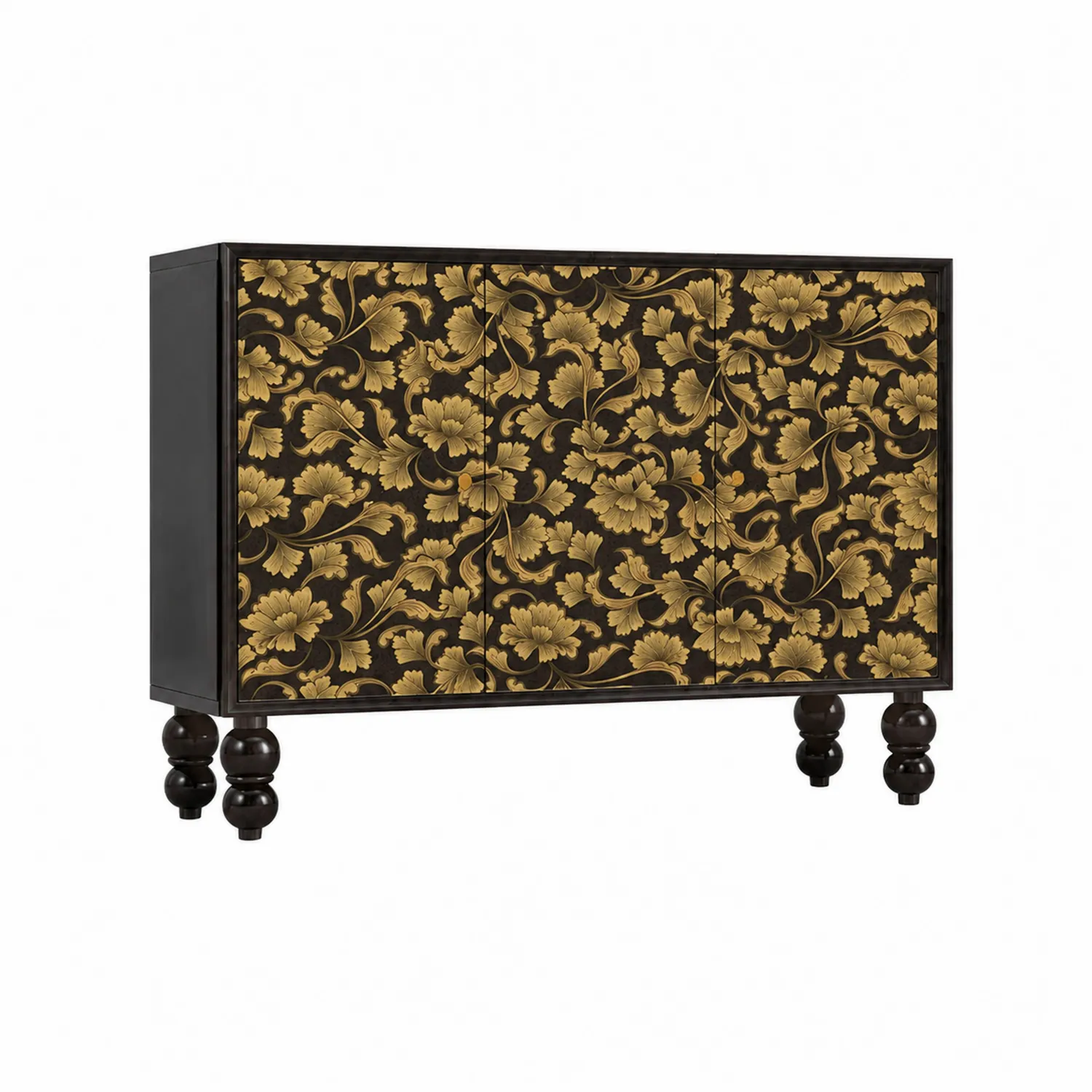 Aparador de Madera con Diseño Floral en Relieve-Melvitor