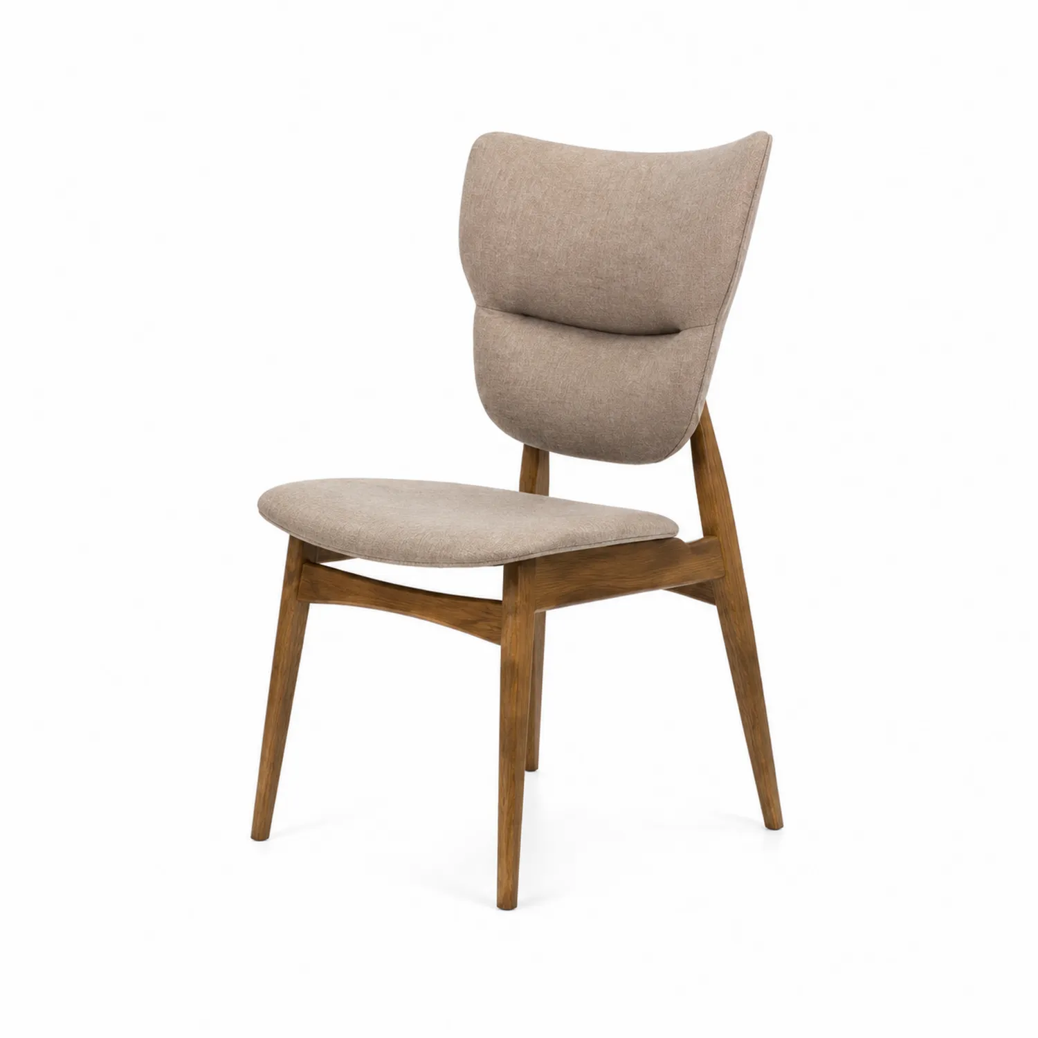 Silla de Tela de Poliéster con Estructura de Madera de Roble Beige-Melvitor