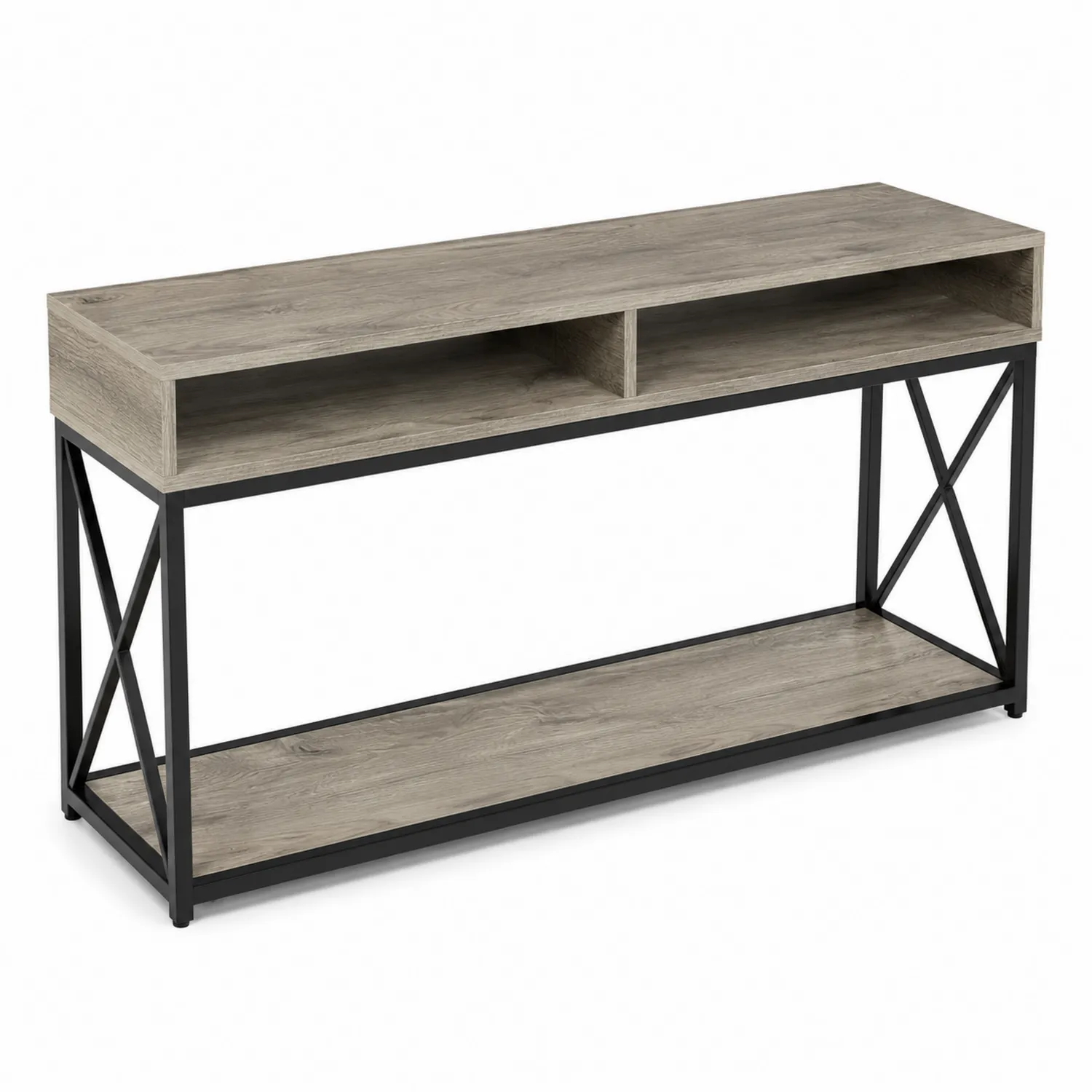 Consola de MDF y Metal Gris 120x40x80 cm-Melvitor