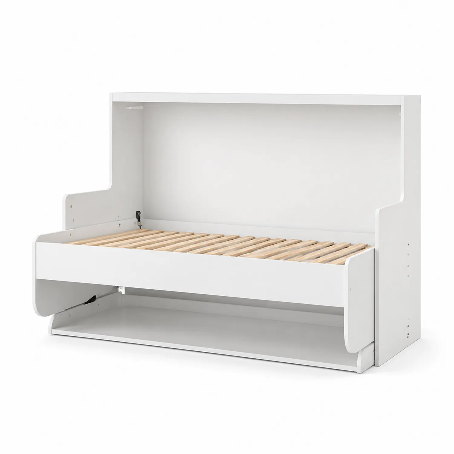 Cama Abatible Individual de Madera MDF Blanca-Melvitor