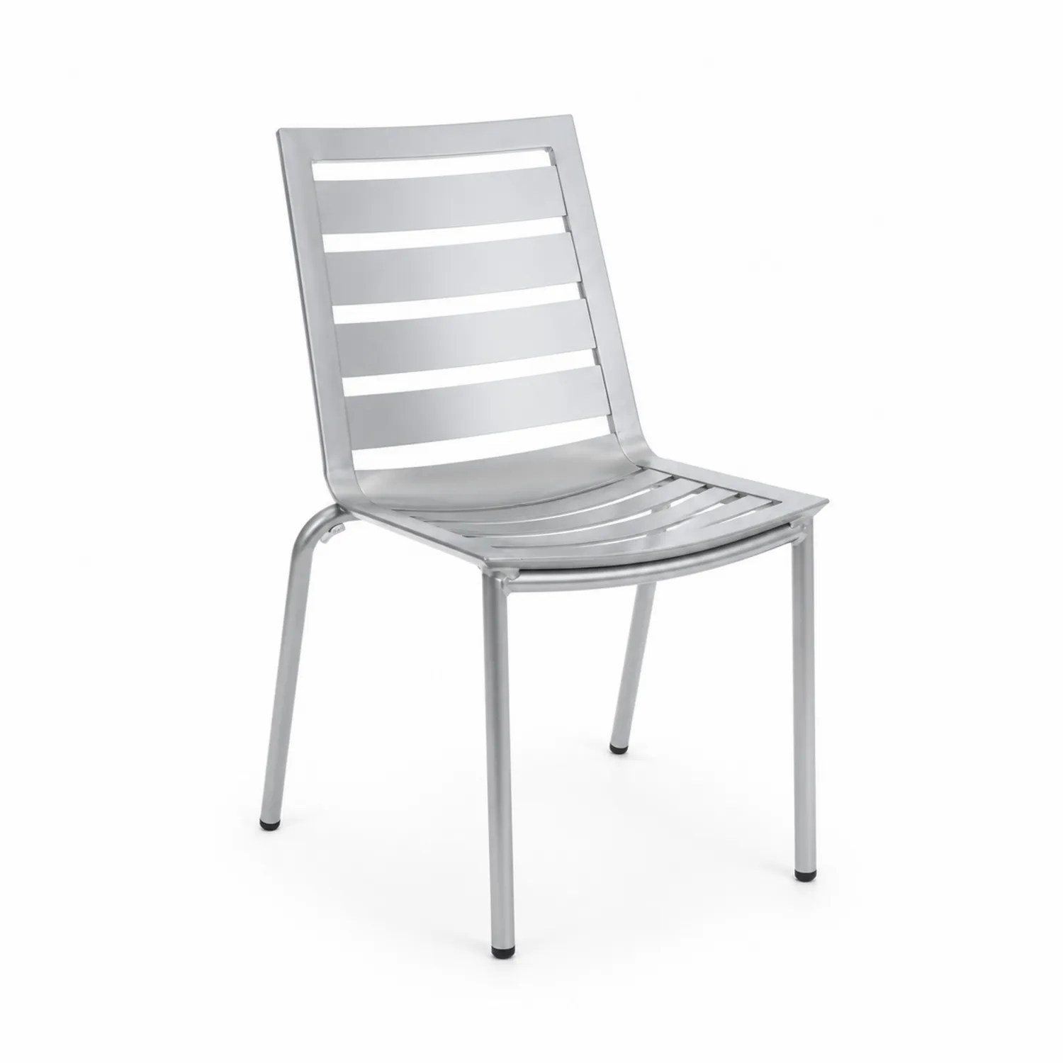 Silla de metal plateado 84x45x52 cm-Melvitor