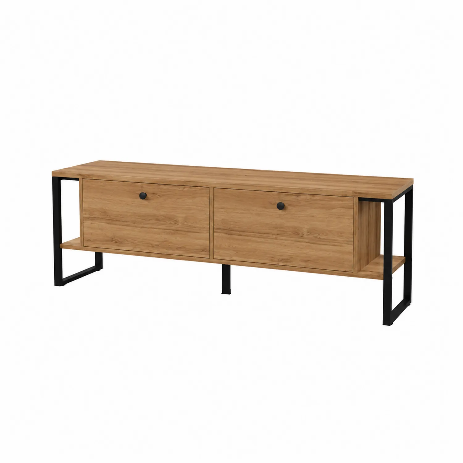 Mueble de TV de Madera y Metal con Dos Puertas 120x40x45 cm