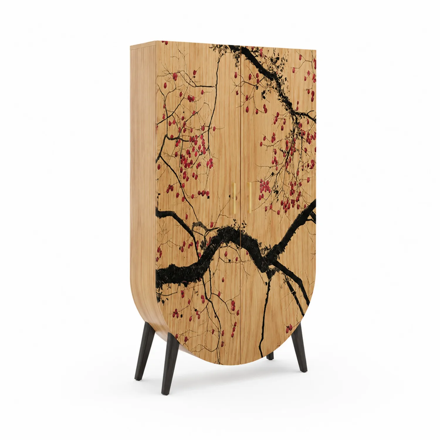 Armario de Madera con Diseño Floral