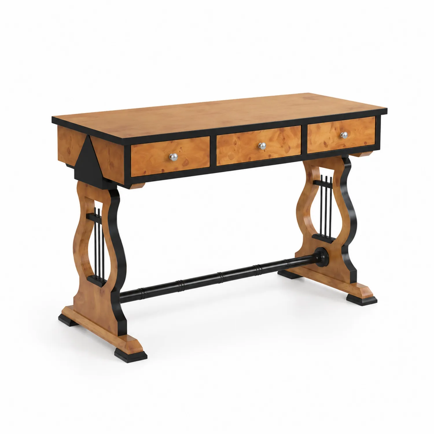 Mesa consola de madera con cajones Marrón/Negro