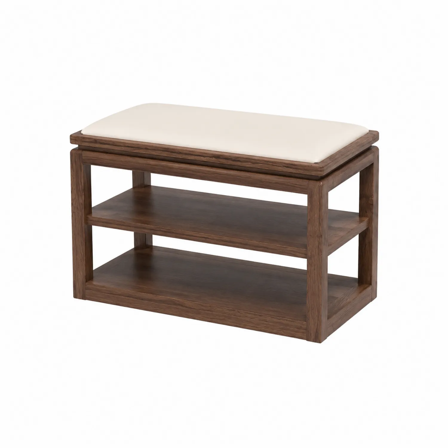 Banco de Madera con Cojín de PU Beige