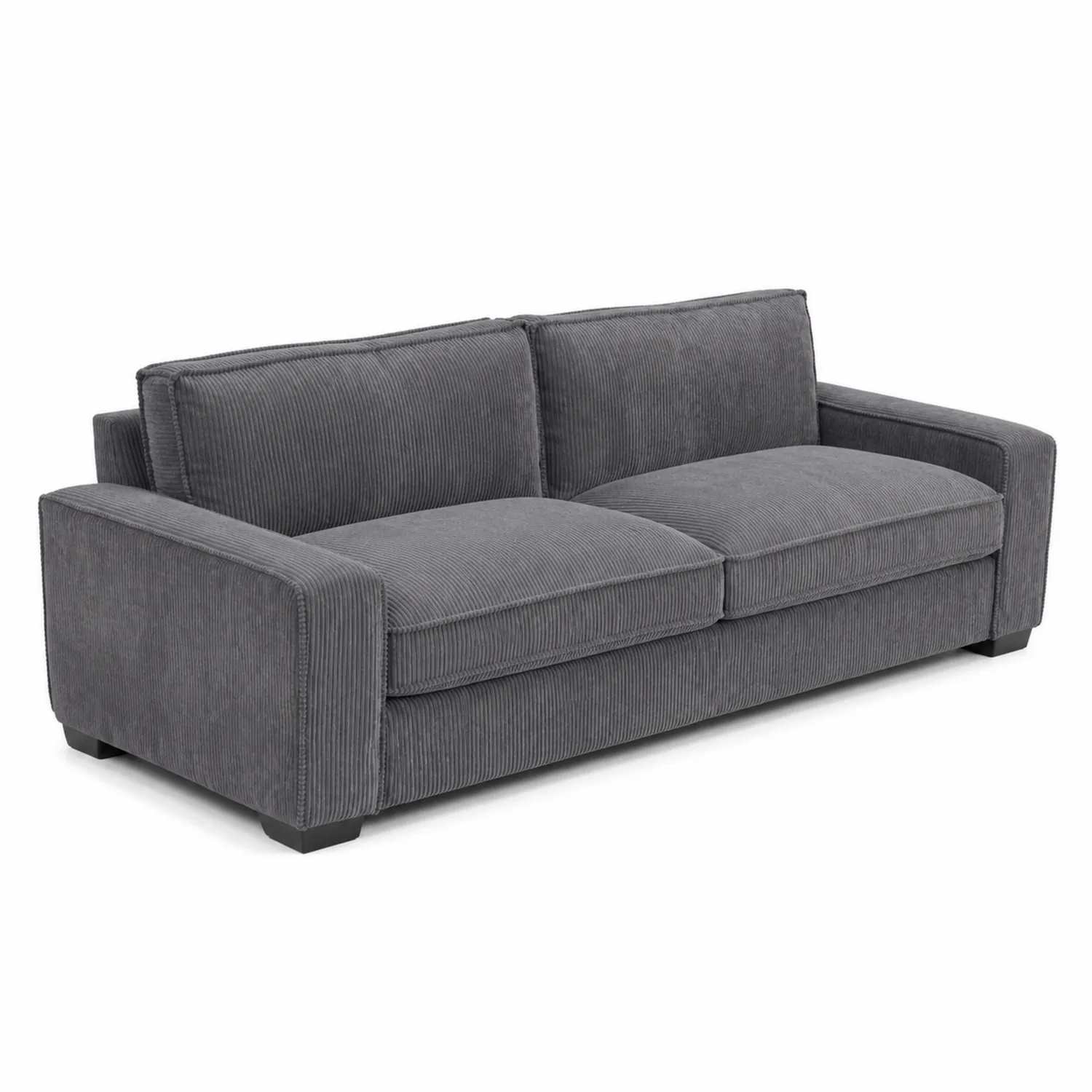 Sofá de Tela Gris Tres Plazas 200x85x90 cm