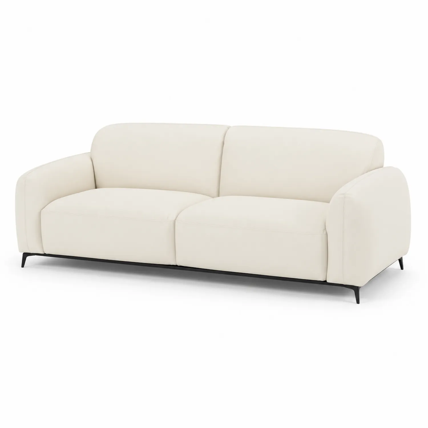 Sofá de cuero sintético blanco 220 cm