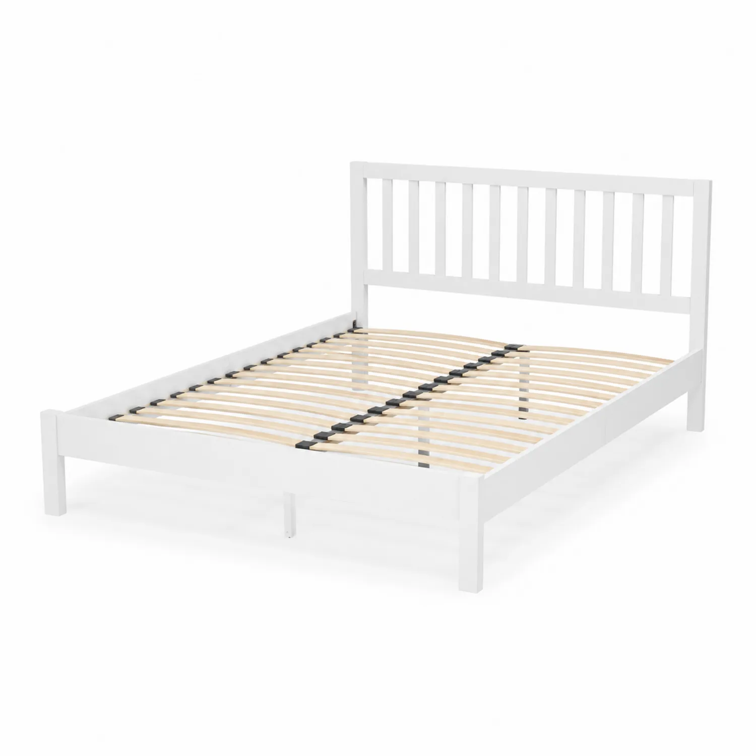 Cama de madera de pino 200x160 cm color Blanco