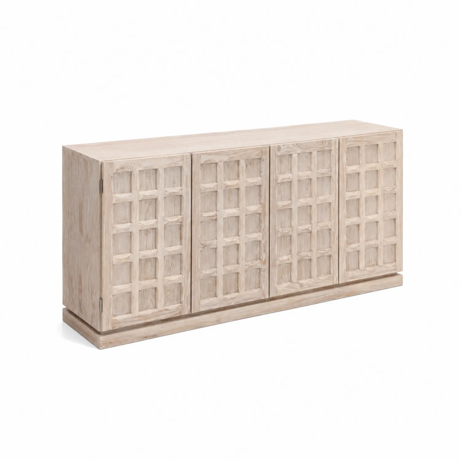 Aparador de Madera de Pino Maciza con Puertas de Paneles