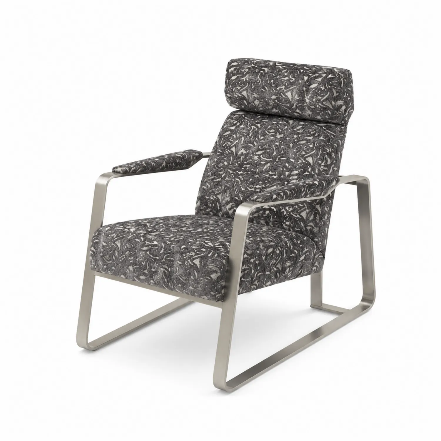 Silla de Acero Inoxidable con Tapizado de Poliéster Gris