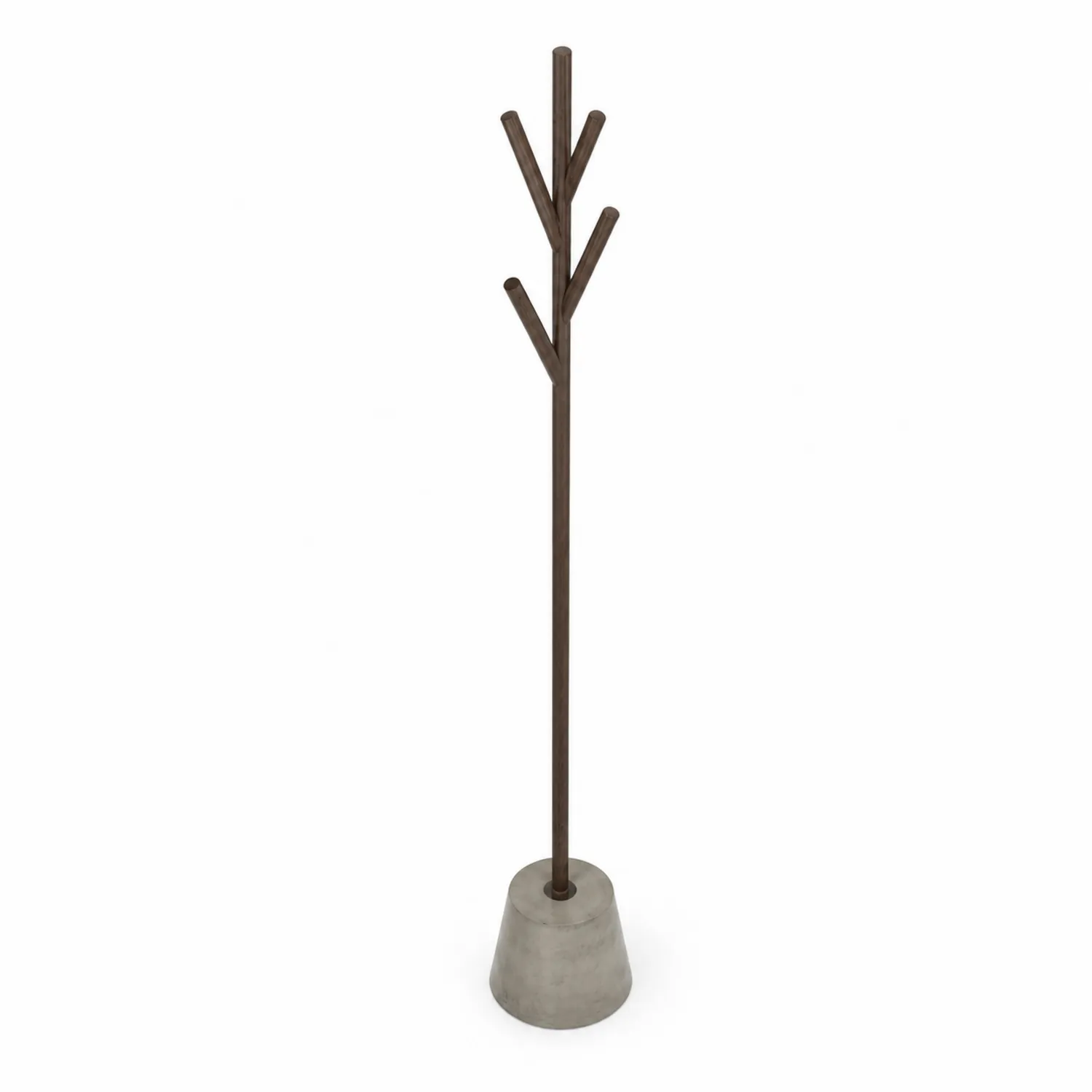 Perchero de madera con base de concreto 175 cm Marrón