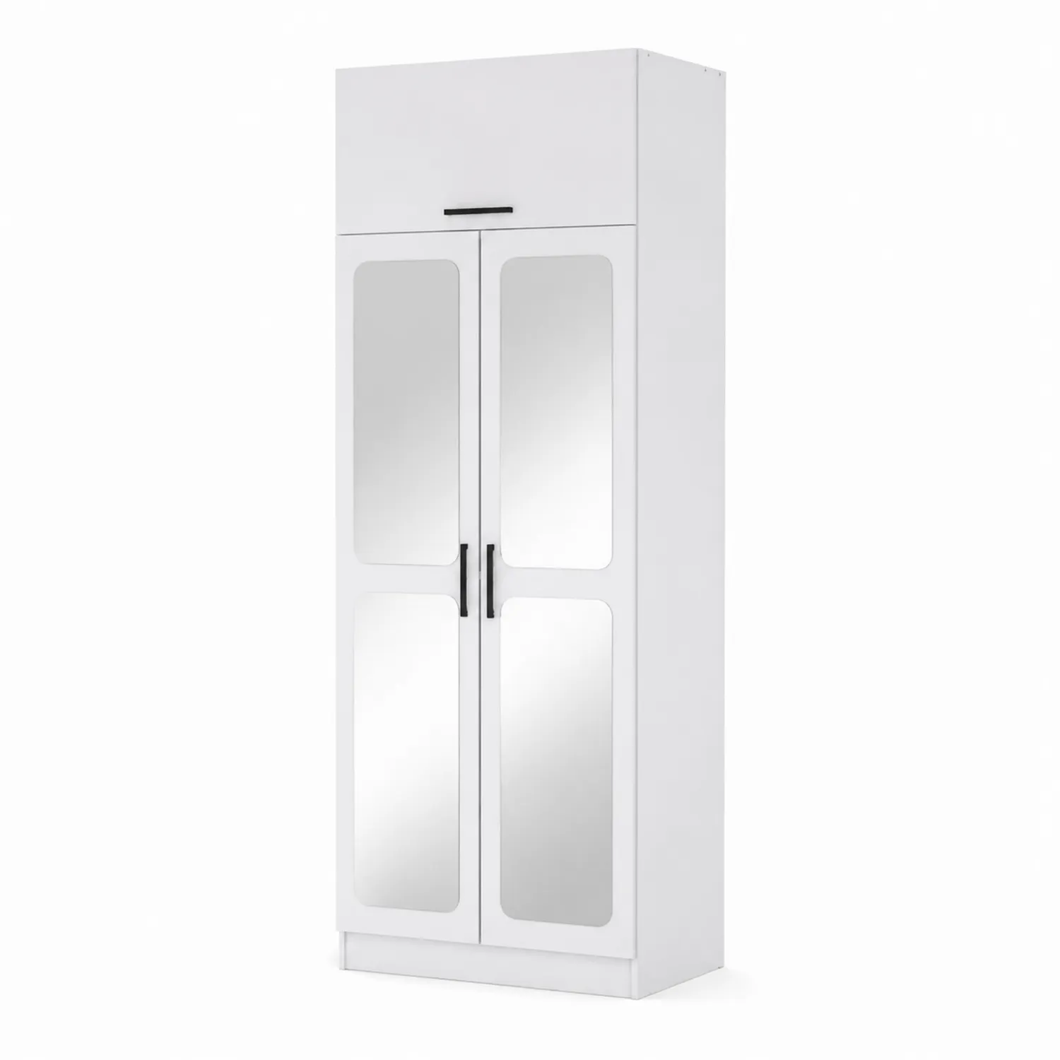 Armario de madera MDF con espejos templados blanco 180x80x45 cm